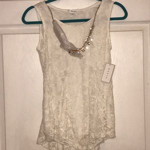 Small white lace top non see through
